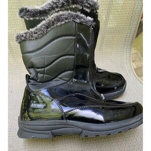 Khombu Winter Boots Davia Black US Size 6 Waterproof Front Zip Size 6